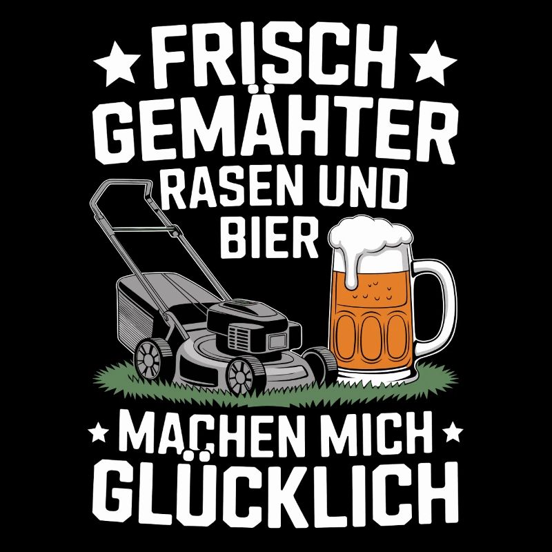 Frisch Gemähter Rasen Bier Glücklich Vatertag Mann