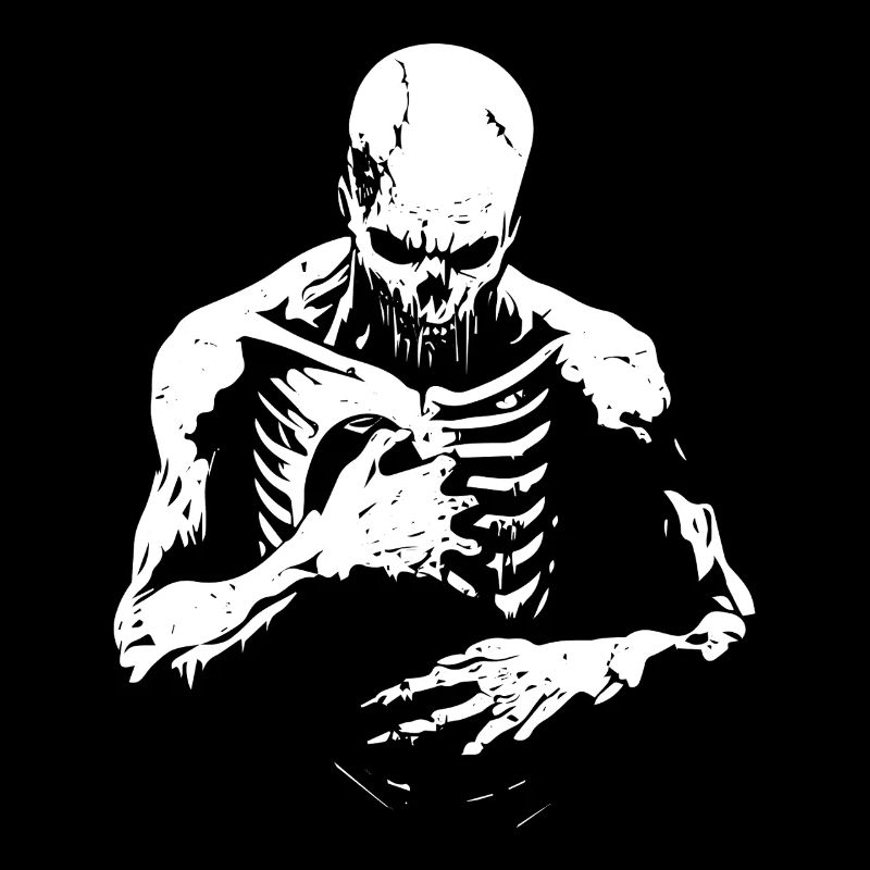 Decaying zombie reaches into chest