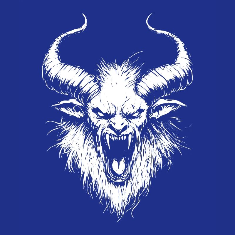 Démon avec des cornes - Conception d’horreur flagrante