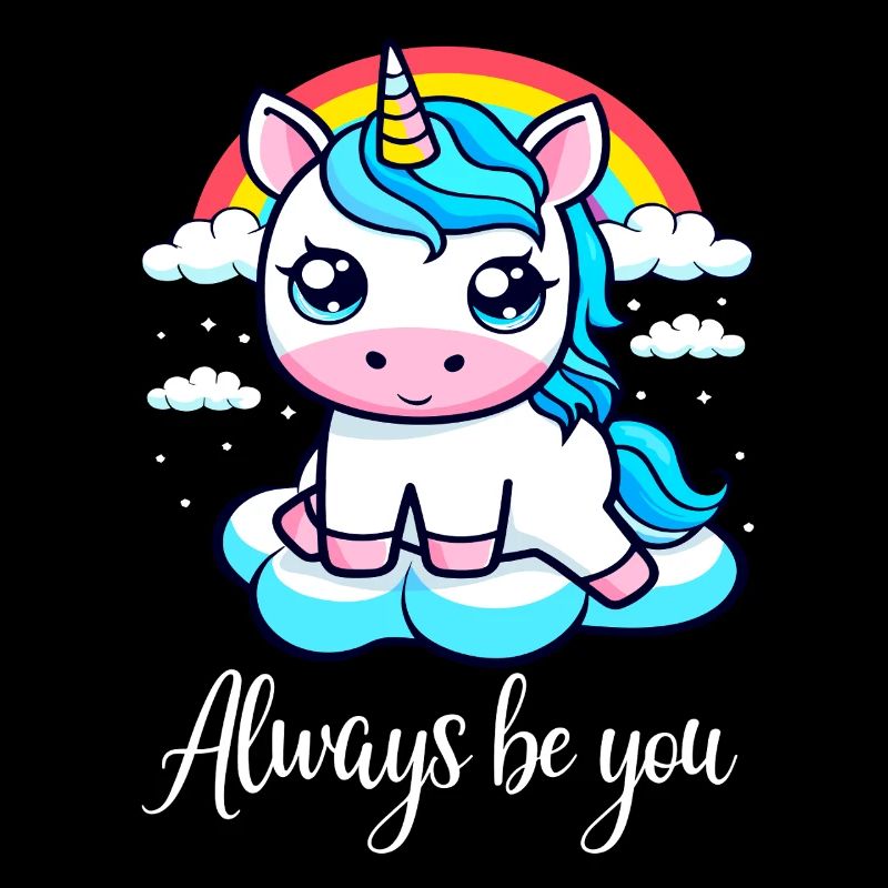 Süßes Einhorn mit Regenbogen - Always Be You