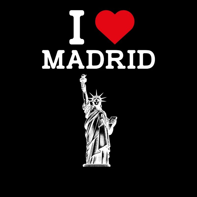 I Love Madrid Coole Freiheitsstatue Spanien Herz
