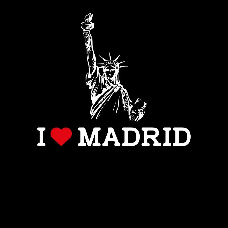Ich liebe Madrid Herz Flagge Freiheitsstatue Spanien