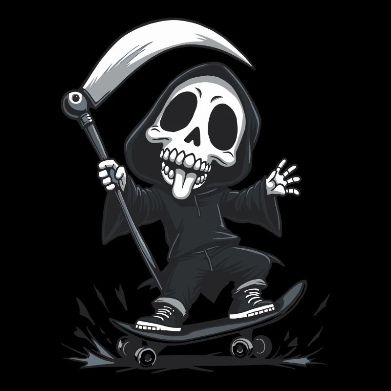 Skate or Die – Grim Reaper on a skateboard
