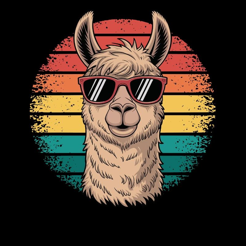 Retro Alpaka Lama Comic Sonnenbrille Cool Style