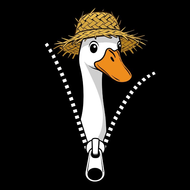 Runner duck with straw hat Funny duck ducks