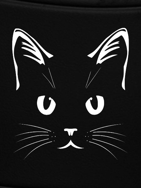 Weißes Katzengesicht – Line-Art Design