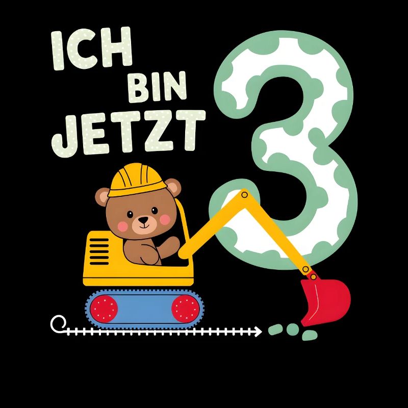 Ich bin jetzt 3 Bagger Bär 3. Geburtstag