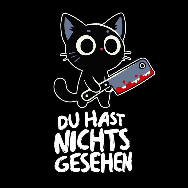 Du hast nichts gesehen - Süße Katze mit Messer