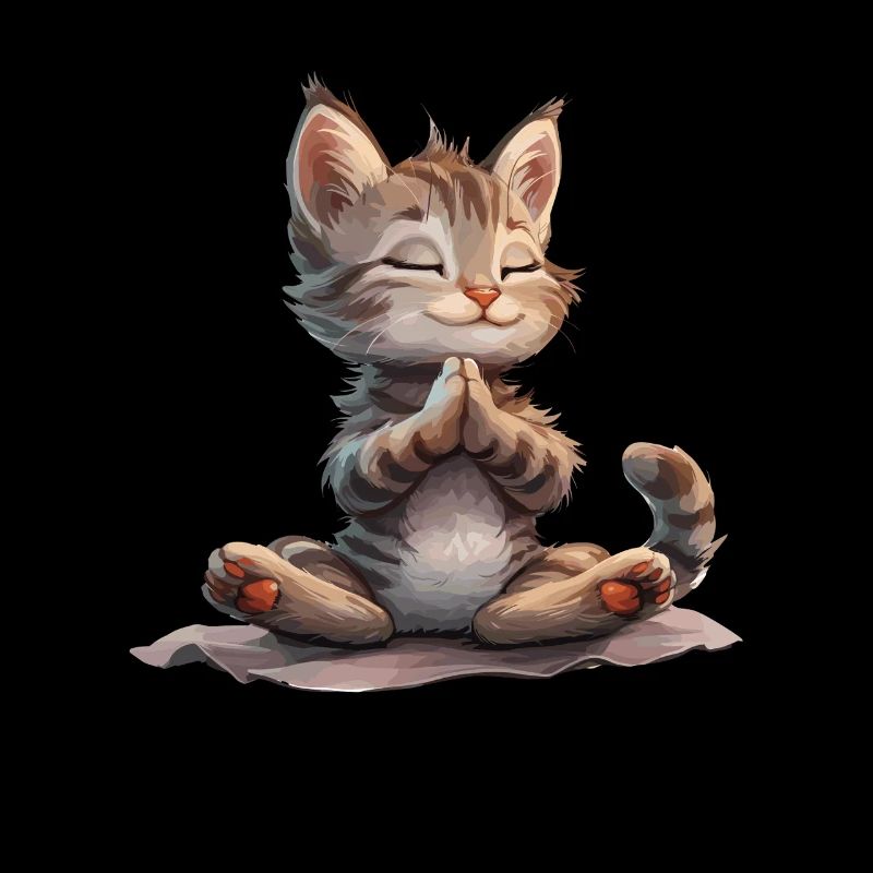 Chat Méditer Zen Relaxation Yoga