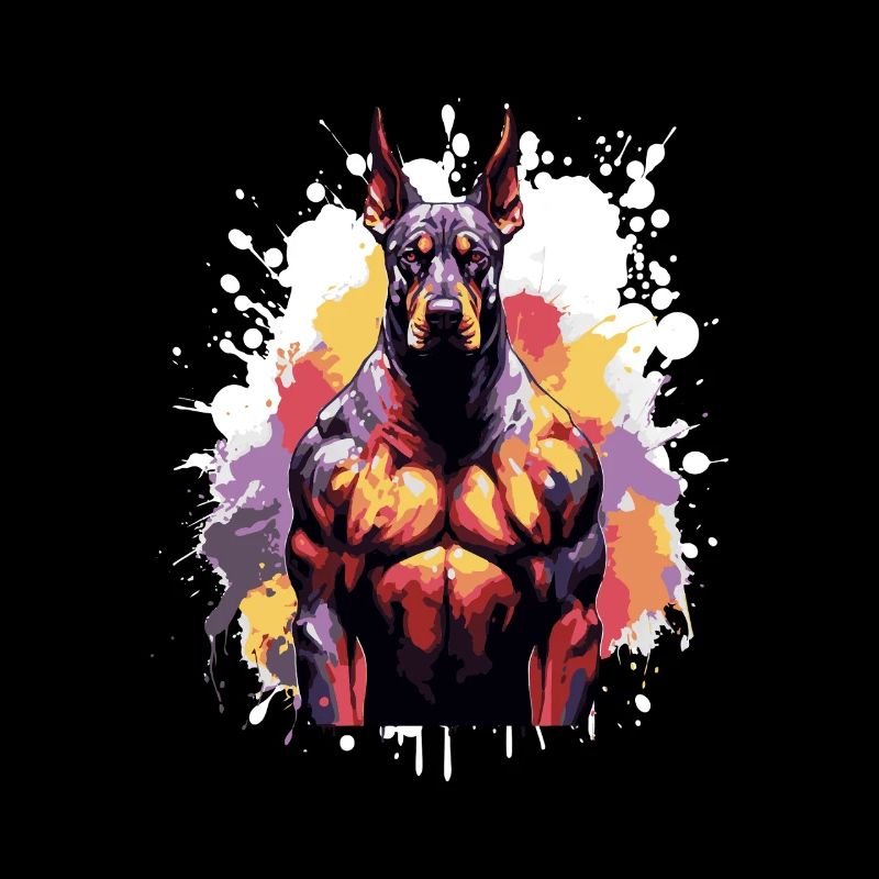 Doberman Dog Muscles Workout