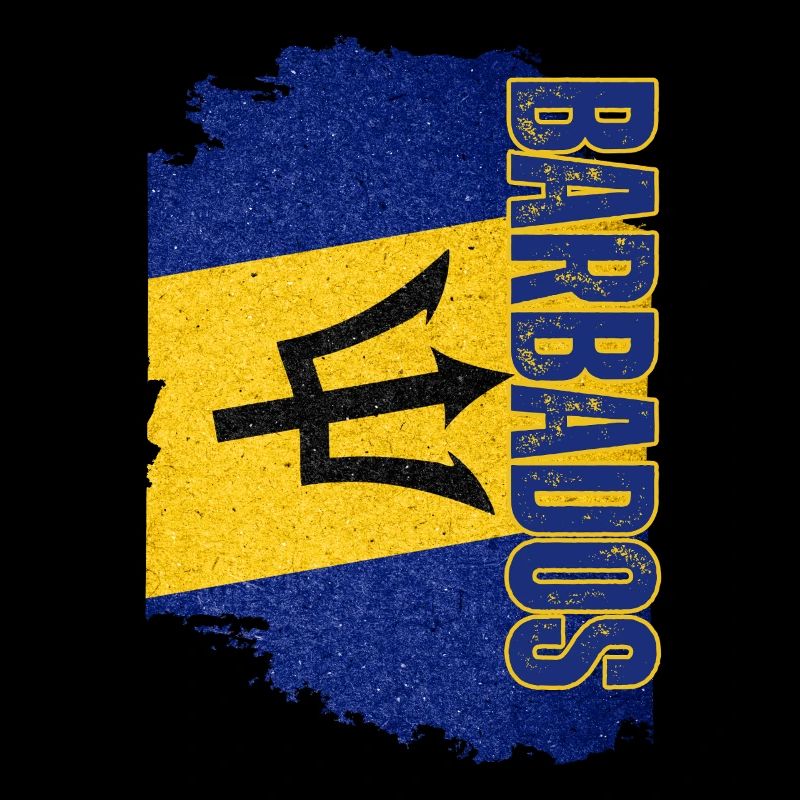 Drapeau de la Barbade debout, j’adore la Barbade