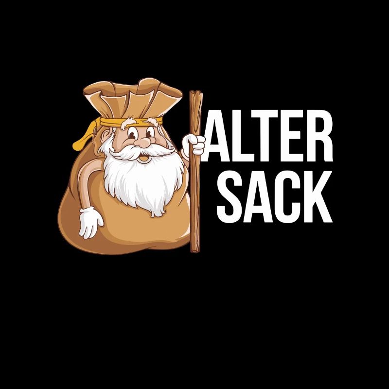 Old Sack Funny Cartoon Design With Funny