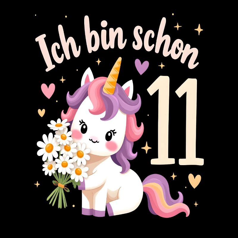 Licorne mignonne 11e anniversaire pour les filles