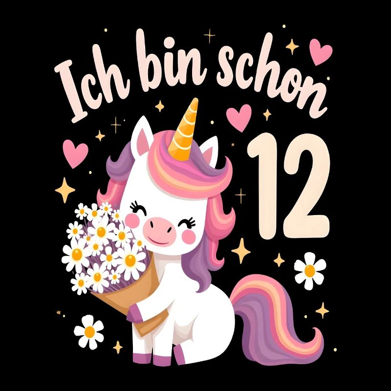 Licorne mignonne 12e anniversaire pour les filles
