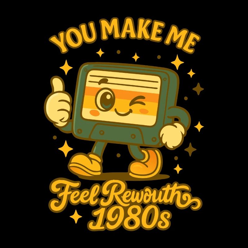 Retro kawaii cassette tape reliving the 80's