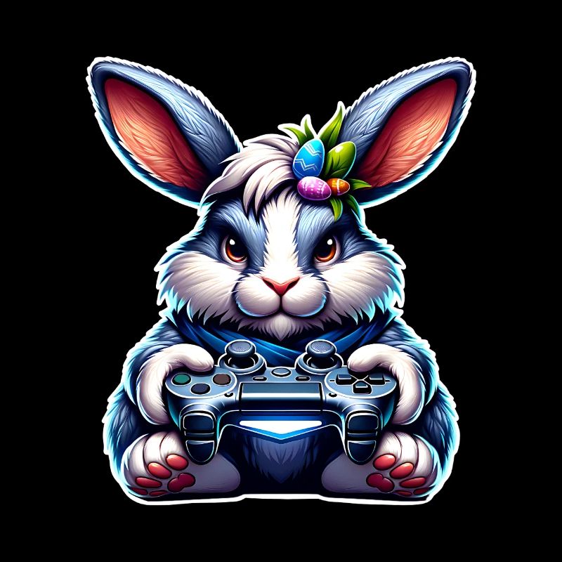 Bunny Rabbit Gamer Nerd de jeu