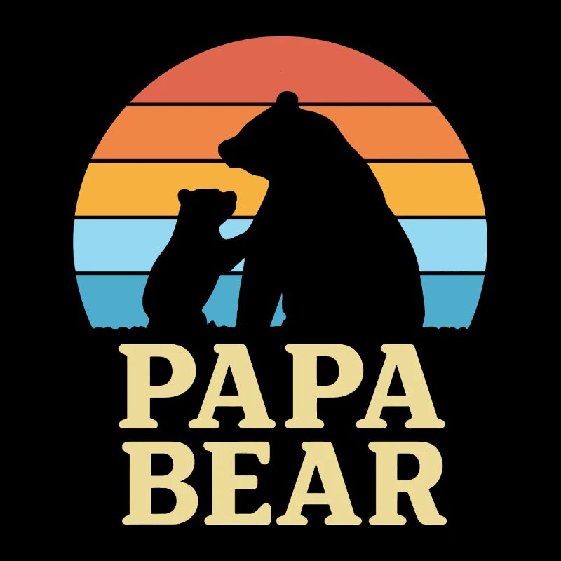 Papa Ours - Ours Père Rétro Coucher de soleil