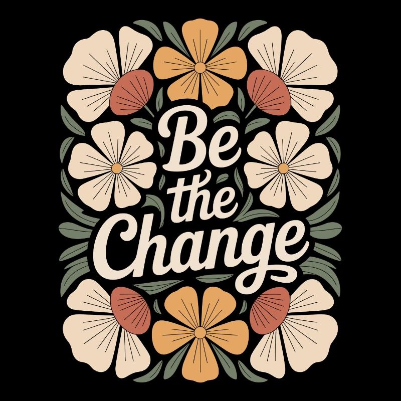 Boho fleur vintage motivation citation design être le
