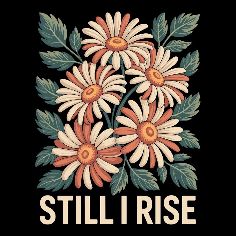 Citation d’autonomisation boho design floral toujours je me lève