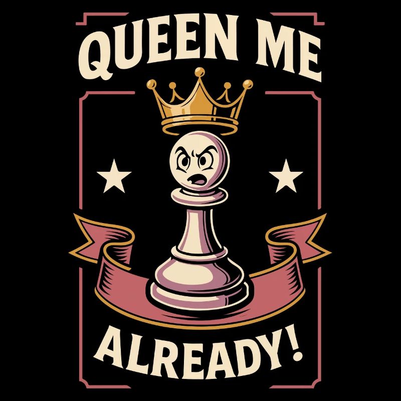 Queen Me Already Chess Player Funny Pawn