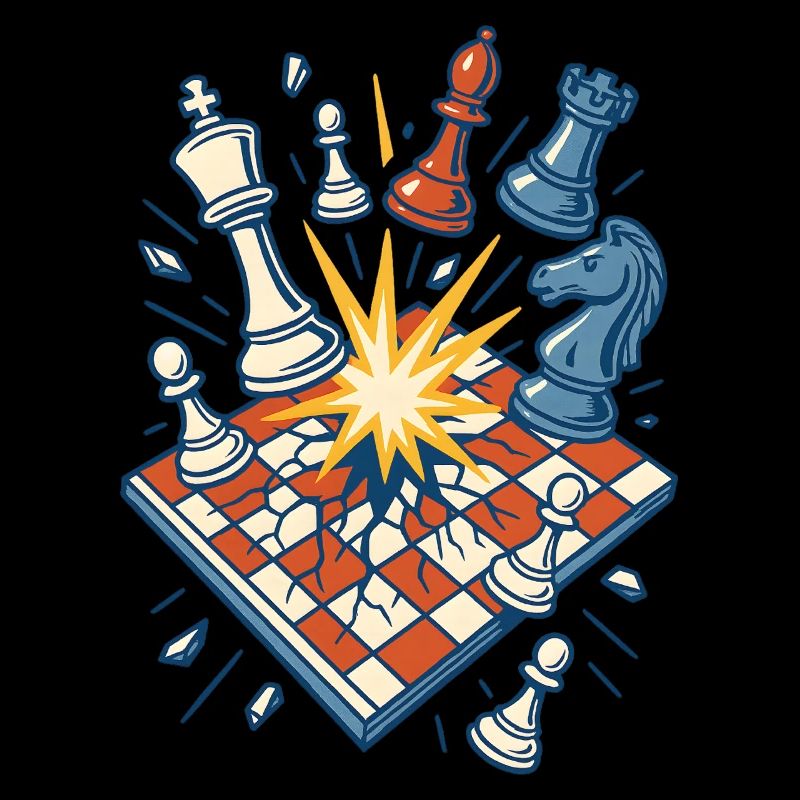 Schachexplosion Lustiges Schachspieler-design