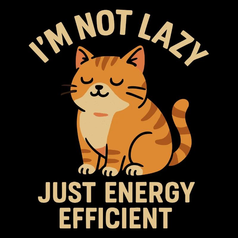 I'm Not Lazy Just Energy Saving Cat