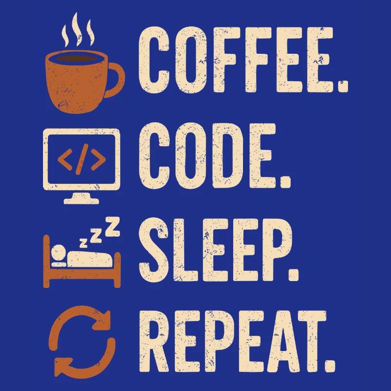 Geek-Coder-Routine – Kaffee, Code, Schlaf, mehr