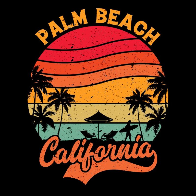 Palm Beach California Vintage Sunset Palm Beach 