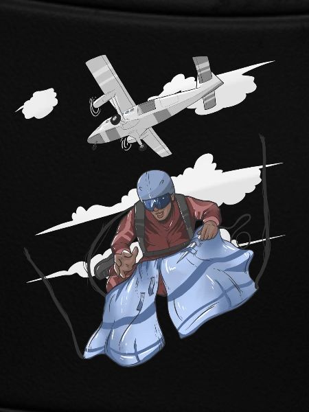 Aerial Skydive Pilot Illustration