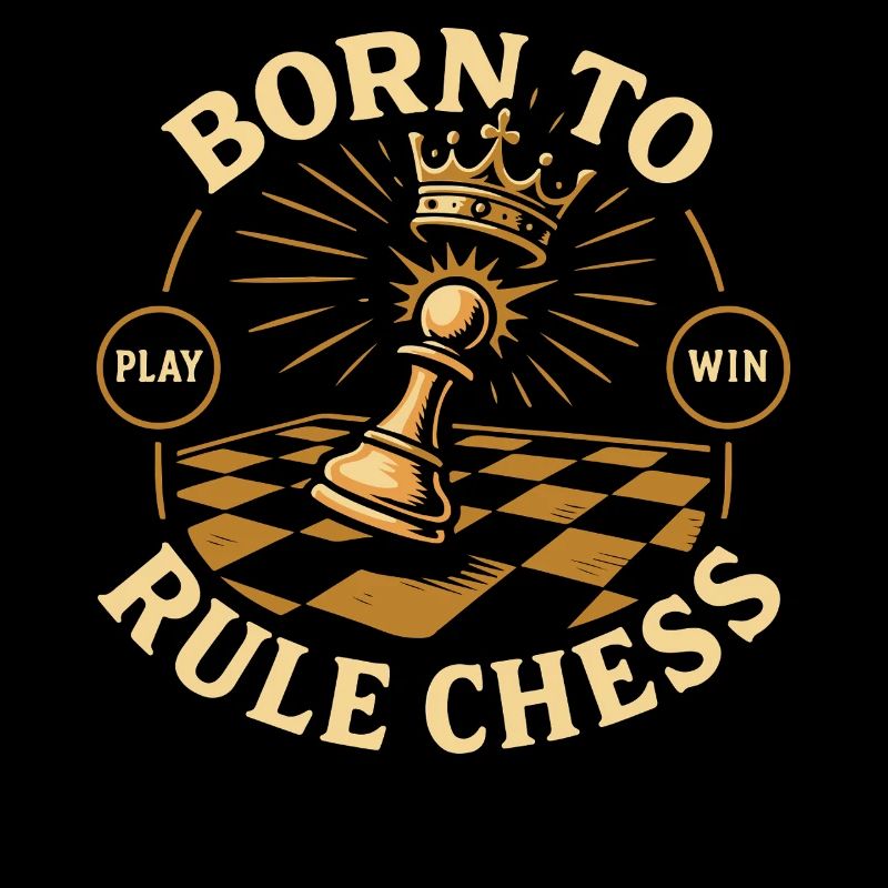 Born To Rule Chess Player King Queen