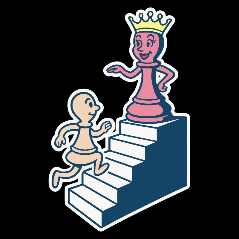 Chess player pawn meets queen chess lover