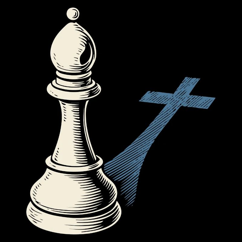 Chess Player Pawn Design Shadow Cross