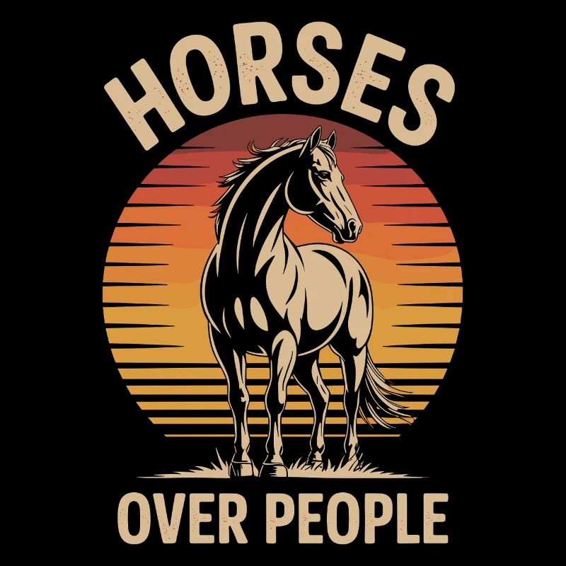 Cheval avec motif coucher de soleil