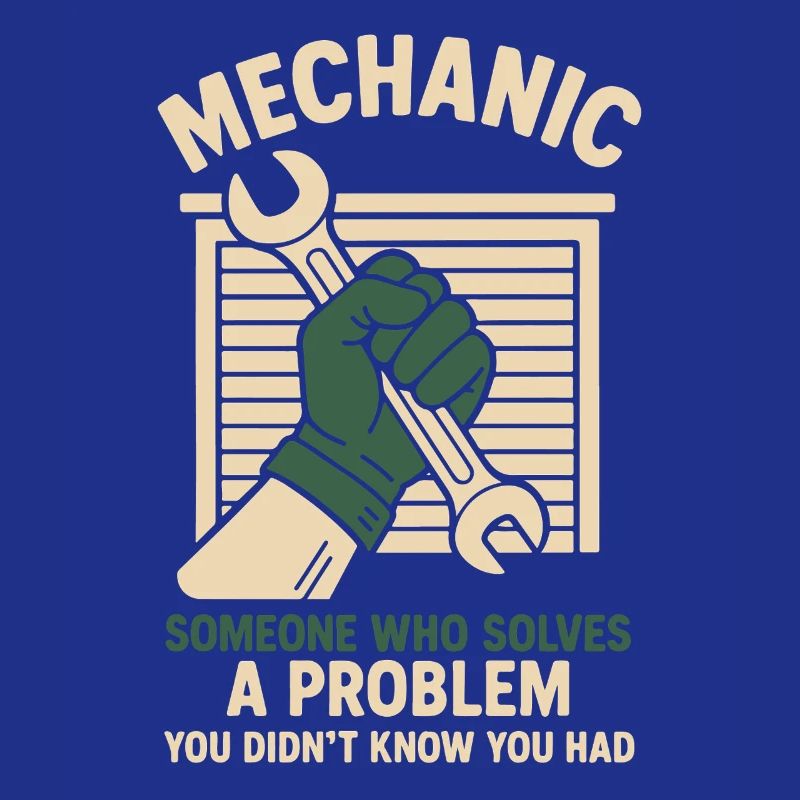 Mechanic Problem Solver Garage Funny Saying