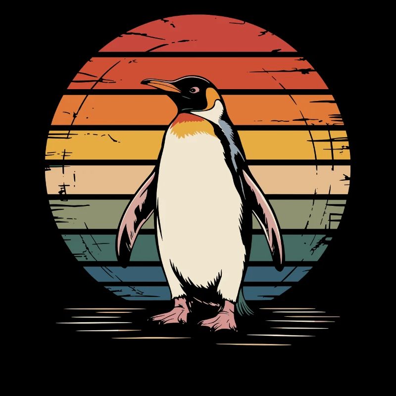 Pingouin Vintage coucher de soleil Design