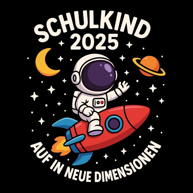 Schulkind 2025 Astronaut Rakete
