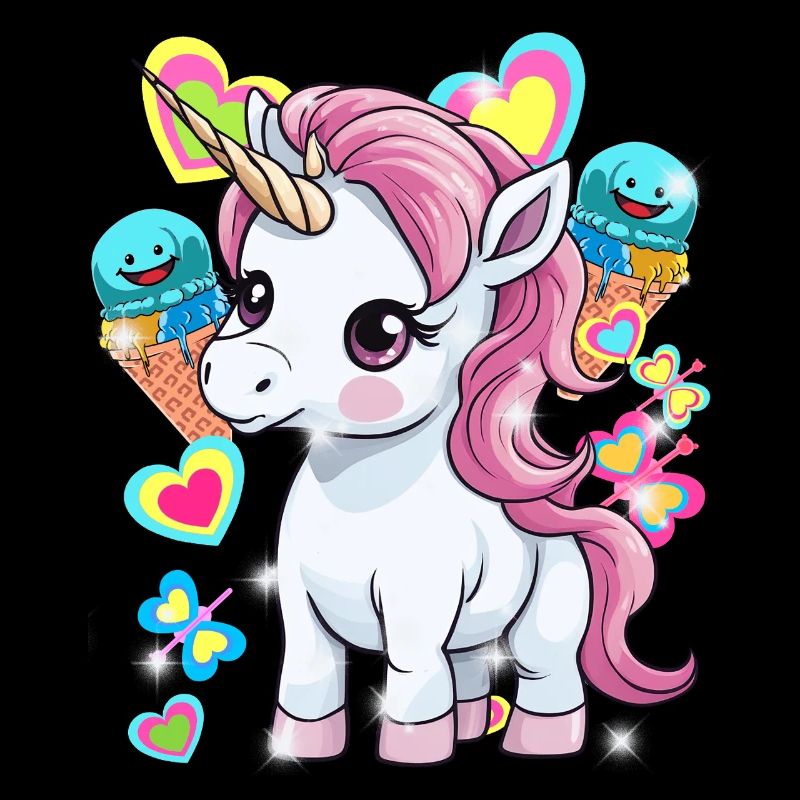 Einhorn Kinder Mädchen Jungen Eis Eiskrem