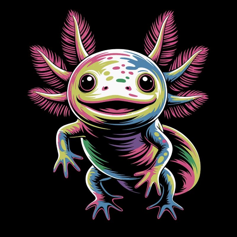 Farbenfroher Axolotl
