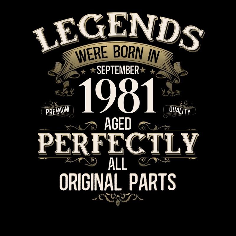 44. Geburtstag Geschenk Legende September 1981