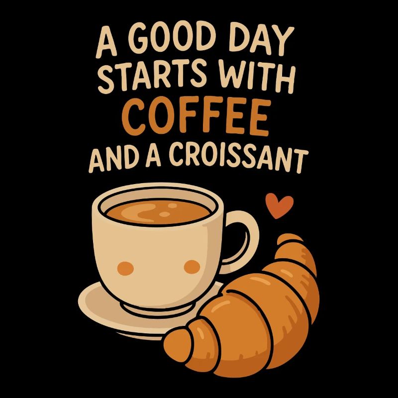 A Good Day Starts with Coffee and a Croissant