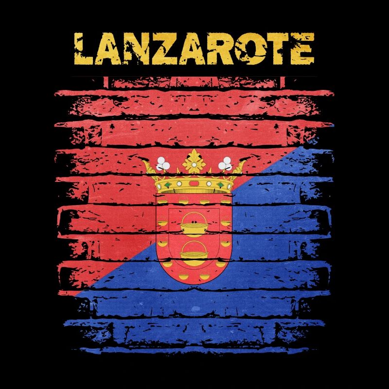 Drapeau de Lanzarote avec motif de vagues