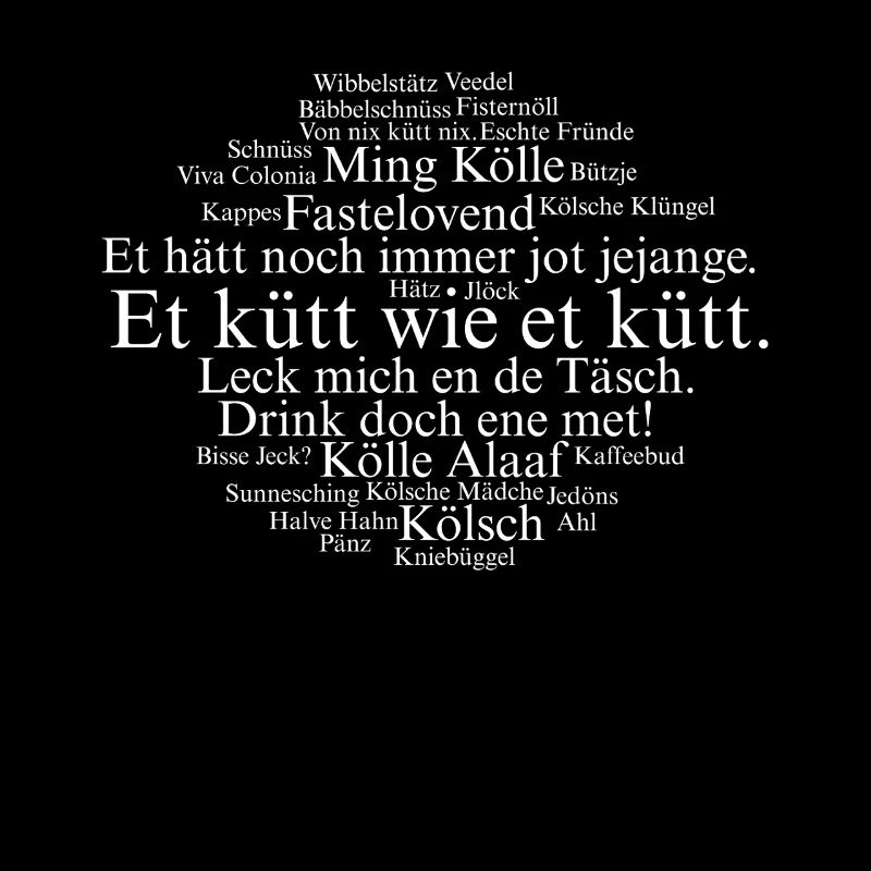 Cologne Kölsch Word Cloud Cologne Carnival Alaaf Kölle