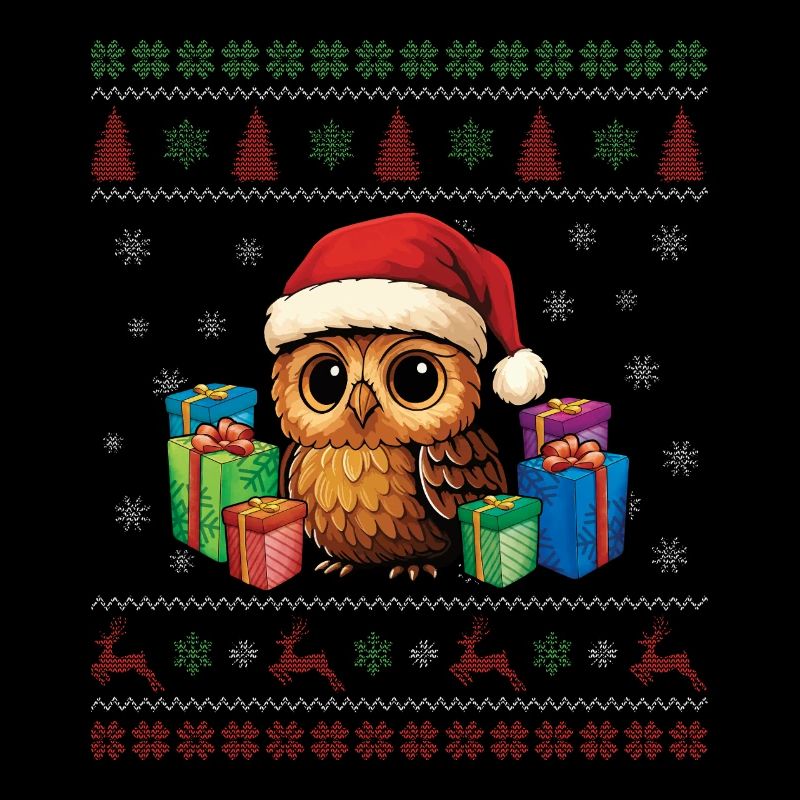 Santa Ugly Christmas Eule