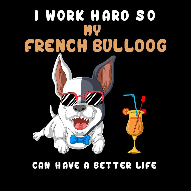 Drôle bouledogue français travail motivation design