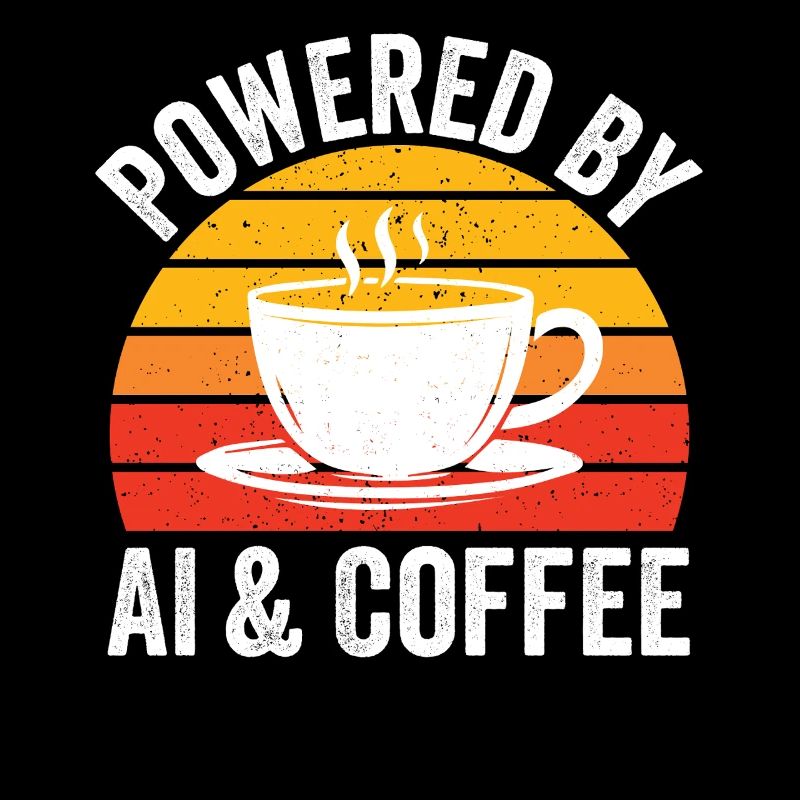Powered by AI and Coffee Graphic