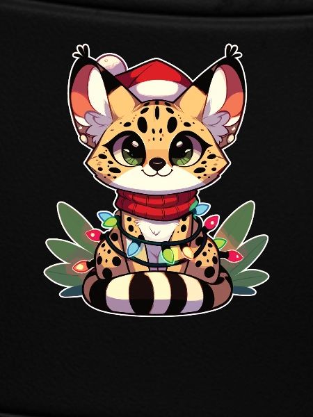 Weihnachten Lichterkette Serval Katze