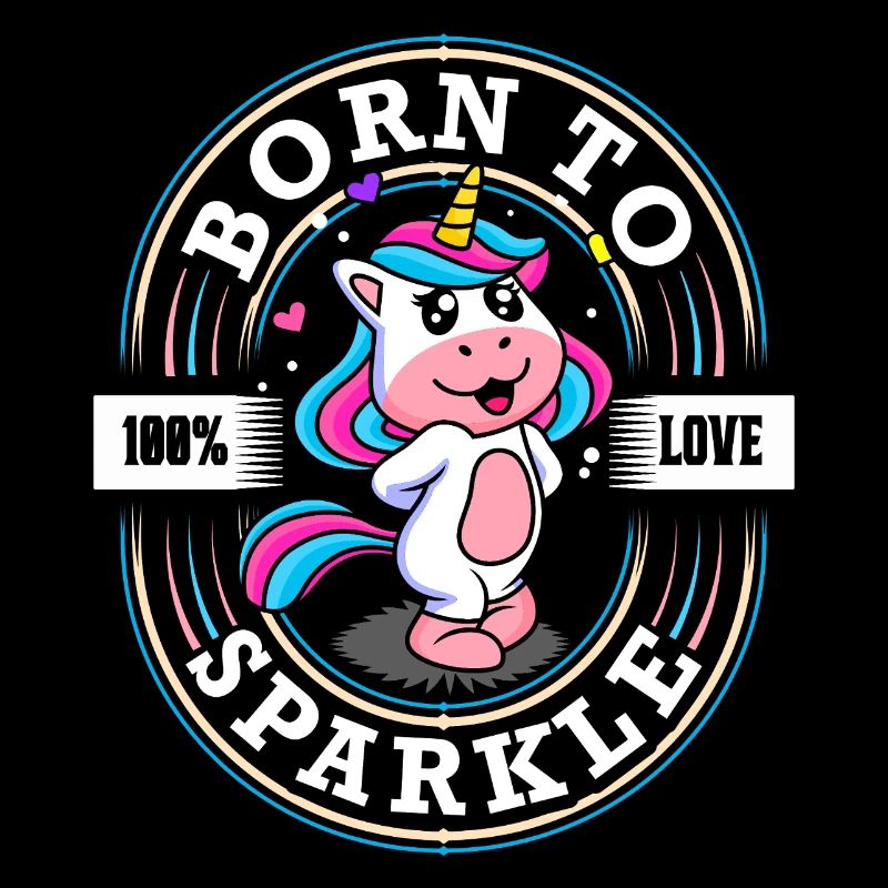 Born to Sparkle - Licorne douce - Glitter
