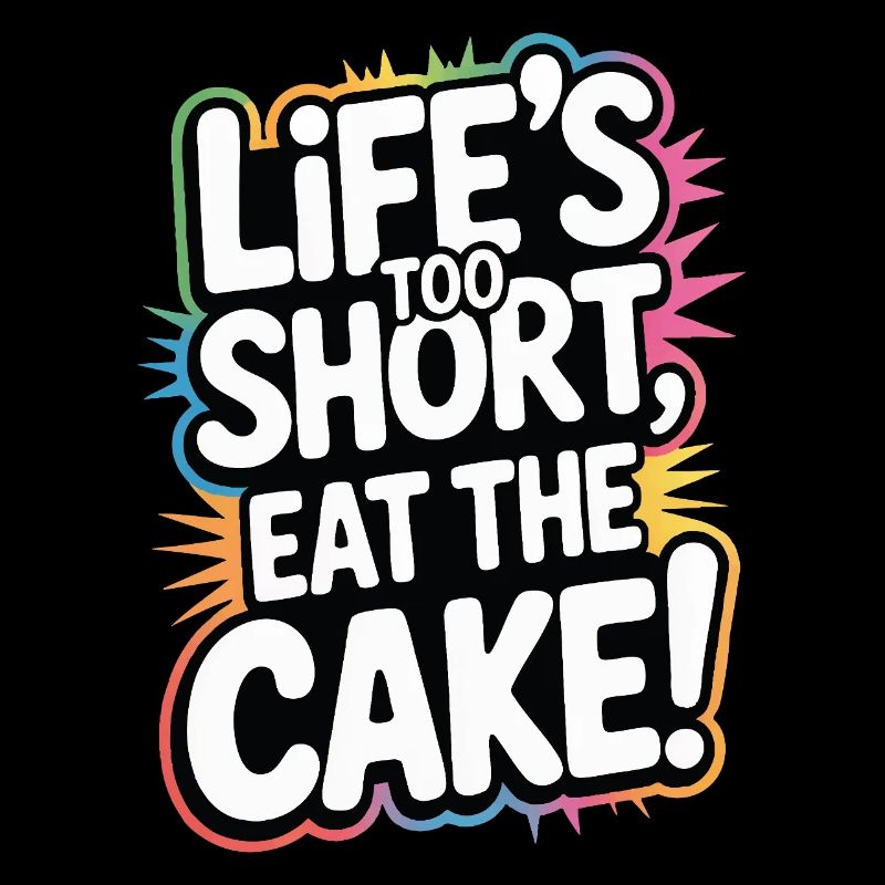 Life's Too Short Eat the Cake Design