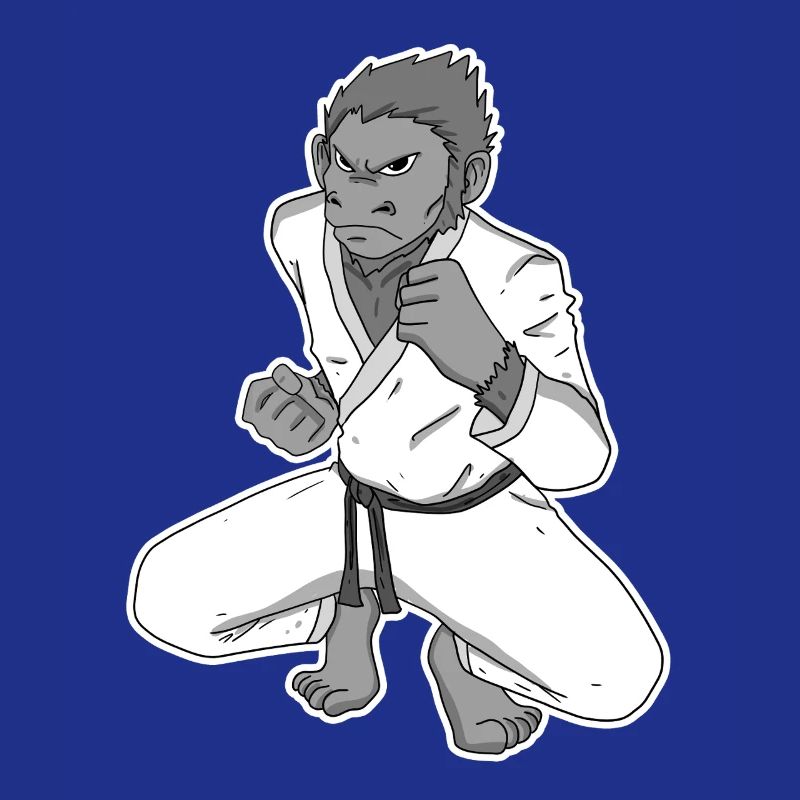 Strong monkey doing karate