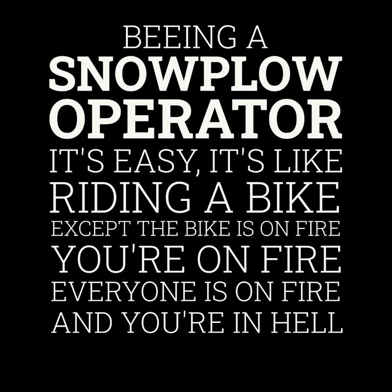 Snowplow Operator Riding A Bike Snow Plow Driver